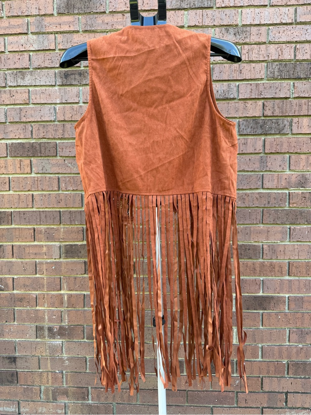 Flying Tomato VTG Boho Southwestern Embroidered Faux Suede Fringe Vest Medium - Picture 4 of 8